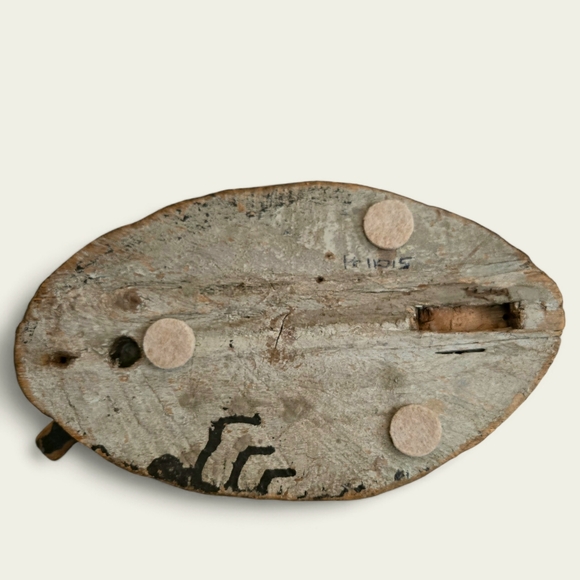 Chippy Brown Duck Decoy, Vintage Wooden Handmade Rustic Primitive Shelf Folk Art - Picture 10 of 11